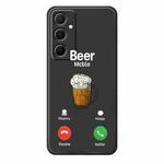 For Samsung Galaxy S21 Ultra 5G C Series Minimalist TPU Creative Painted Phone Case(Black A1021)