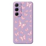 For Samsung Galaxy S21 Ultra 5G C Series Minimalist TPU Creative Painted Phone Case(Purple A1033)