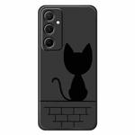 For Samsung Galaxy S22+ 5G D Series Minimalist TPU Creative Painted Phone Case(Black A1052)