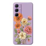 For Samsung Galaxy S21 5G D Series Minimalist TPU Creative Painted Phone Case(Purple A1054)