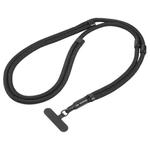 7mm 3 in 1 Threaded Adjustable Crossbody Mobile Phone Lanyard(Black)