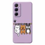 For Samsung Galaxy S23 5G E Series Minimalist TPU Creative Painted Phone Case(Purple A1079)