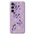 For Samsung Galaxy S21 Ultra 5G E Series Minimalist TPU Creative Painted Phone Case(Purple A1061)