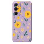 For Samsung Galaxy S21 Ultra 5G E Series Minimalist TPU Creative Painted Phone Case(Purple A1074)