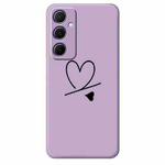 For Samsung Galaxy S21 Ultra 5G F Series Minimalist TPU Creative Painted Phone Case(Purple A1099)