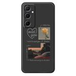 For Samsung Galaxy S21 Ultra 5G G Series Minimalist TPU Creative Painted Phone Case(Black A1107)