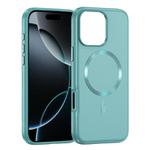 For iPhone 16 Pro Imitation Original CD Texture Magsafe PC Hybrid TPU Phone Case(Light Blue)