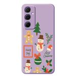 For Samsung Galaxy A14 4G / 5G B Series Minimalist TPU Creative Painted Phone Case(Purple A0996)