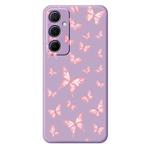 For Samsung Galaxy A55 5G C Series Minimalist TPU Creative Painted Phone Case(Purple A1033)