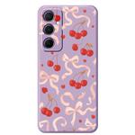 For Samsung Galaxy A32 4G C Series Minimalist TPU Creative Painted Phone Case(Purple A1034)