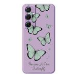 For iPhone 12 Pro Max A Series Minimalist TPU Creative Painted Phone Case(Purple A0979)