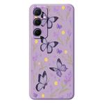 For iPhone 13 Pro Max E Series Minimalist TPU Creative Painted Phone Case(Purple A1061)