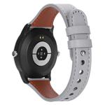20mm xDfind Double Ring Single Rivet Genuine Leather Watch Band(Grey)