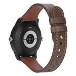 22mm xDfind Double Ring Single Rivet Genuine Leather Watch Band(Coffee)