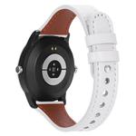 22mm xDfind Double Ring Single Rivet Genuine Leather Watch Band(White)