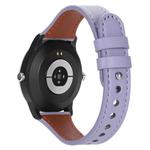 22mm xDfind Double Ring Single Rivet Genuine Leather Watch Band(Purple)