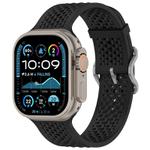 For Apple Watch 42 / 44 / 45 / 46 / 49mm xDfind Breathable Silicone Watch Band(Black)