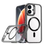 For iPhone 17 MagSafe Magnetic Clear Phone Case(Black)