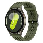 For Samsung Galaxy Watch 7 / 6 / 5 / FE xDfind Breathable Silicone Watch Band(Army Green)