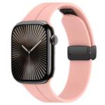 For Apple Watch 38 / 40 / 41 / S10 42mm xDfind  Flat Head Groove Folding Black Buckle Silicone Watch Band(Light Pink)