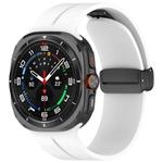 For Samsung Galaxy Watch Ultra / Ultra 2025 xDfind  Flat Head Groove Folding Black Buckle Silicone Watch Band(White)