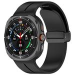 For Samsung Galaxy Watch Ultra / Ultra 2025 xDfind  Flat Head Groove Folding Black Buckle Silicone Watch Band(Black)