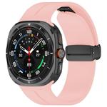 For Samsung Galaxy Watch Ultra / Ultra 2025 xDfind  Flat Head Groove Folding Black Buckle Silicone Watch Band(Light Pink)