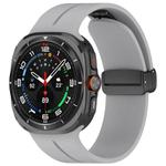 For Samsung Galaxy Watch Ultra / Ultra 2025 xDfind  Flat Head Groove Folding Black Buckle Silicone Watch Band(Light Grey)