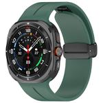 For Samsung Galaxy Watch Ultra / Ultra 2025 xDfind  Flat Head Groove Folding Black Buckle Silicone Watch Band(Pine Green)