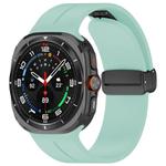 For Samsung Galaxy Watch Ultra / Ultra 2025 xDfind  Flat Head Groove Folding Black Buckle Silicone Watch Band(Emerald Green)
