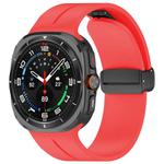 For Samsung Galaxy Watch Ultra / Ultra 2025 xDfind  Flat Head Groove Folding Black Buckle Silicone Watch Band(Red)