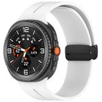 For Samsung Galaxy Watch8 / 8 Classic xDfind  Flat Head Groove Folding Black Buckle Silicone Watch Band(White)