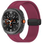 For Samsung Galaxy Watch8 / 8 Classic xDfind  Flat Head Groove Folding Black Buckle Silicone Watch Band(Wine Red)