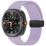 For Samsung Galaxy Watch8 / 8 Classic xDfind  Flat Head Groove Folding Black Buckle Silicone Watch Band(Purple)