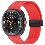 For Samsung Galaxy Watch8 / 8 Classic xDfind  Flat Head Groove Folding Black Buckle Silicone Watch Band(Red)