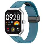 For Xiaomi Band 9 Pro/8 Pro/Redmi Watch 5/4 xDfind  Flat Head Groove Folding Black Buckle Silicone Watch Band(Rock Blue)