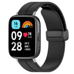 For Redmi Watch 3 Active / Watch 3 Lite xDfind  Flat Head Groove Folding Black Buckle Silicone Watch Band(Black)