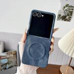 For Samsung Galaxy Z Flip7 5G Denim MagSafe Magnetic PC + PU Phone Case(Dark Blue)