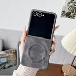 For Samsung Galaxy Z Flip7 5G Denim MagSafe Magnetic PC + PU Phone Case(Dark Grey)