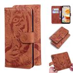 For LG K61 Tiger Embossing Pattern Horizontal Flip Leather Case with Holder & Card Slots & Wallet(Brown)