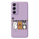 For Huawei P20 E Series Minimalist TPU Creative Painted Phone Case(Purple A1079)