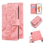 For iPhone 6s / 6 Tiger Embossing Pattern Horizontal Flip Leather Case with Holder & Card Slots & Wallet(Pink)