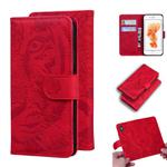 For iPhone 6s Plus / 6 Plus Tiger Embossing Pattern Horizontal Flip Leather Case with Holder & Card Slots & Wallet(Red)