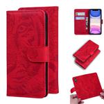 For iPhone 11 Tiger Embossing Pattern Horizontal Flip Leather Case with Holder & Card Slots & Wallet(Red)