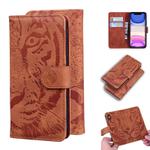 For iPhone 11 Tiger Embossing Pattern Horizontal Flip Leather Case with Holder & Card Slots & Wallet(Brown)