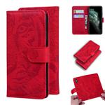 For iPhone 11 Pro Tiger Embossing Pattern Horizontal Flip Leather Case with Holder & Card Slots & Wallet(Red)