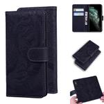 For iPhone 11 Pro Max Tiger Embossing Pattern Horizontal Flip Leather Case with Holder & Card Slots & Wallet(Black)