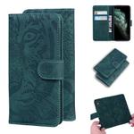 For iPhone 11 Pro Max Tiger Embossing Pattern Horizontal Flip Leather Case with Holder & Card Slots & Wallet(Green)