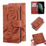 For iPhone 11 Pro Max Tiger Embossing Pattern Horizontal Flip Leather Case with Holder & Card Slots & Wallet(Brown)