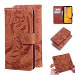 For iPhone XR Tiger Embossing Pattern Horizontal Flip Leather Case with Holder & Card Slots & Wallet(Brown)